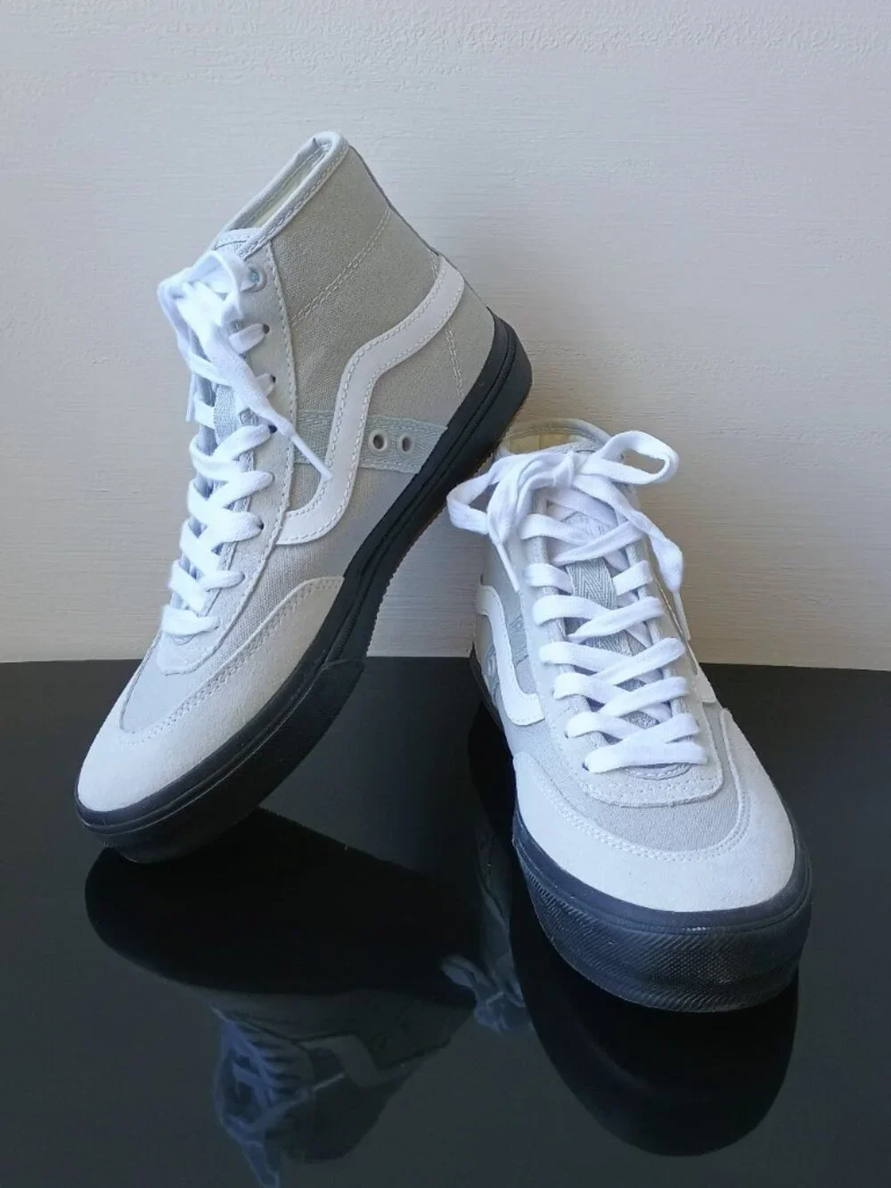 Vans Men's Crockett High Suede/Canvas in Styling Flexibility Light Gray/Black